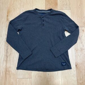 Abercrombie and‎ Fitch mens Henley y2k gray long sleeve thermal shirt size M